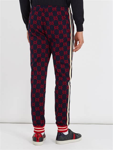 gucci jacquard jogging pant|gucci track pants men.